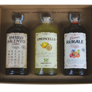 Cofanetto Regalo Amaro Salento Classico, Bitter Rurale e Limoncello