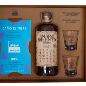 Cofanetto Regalo Amaro Salento Classico e una tavoletta di cioccolato Maglio